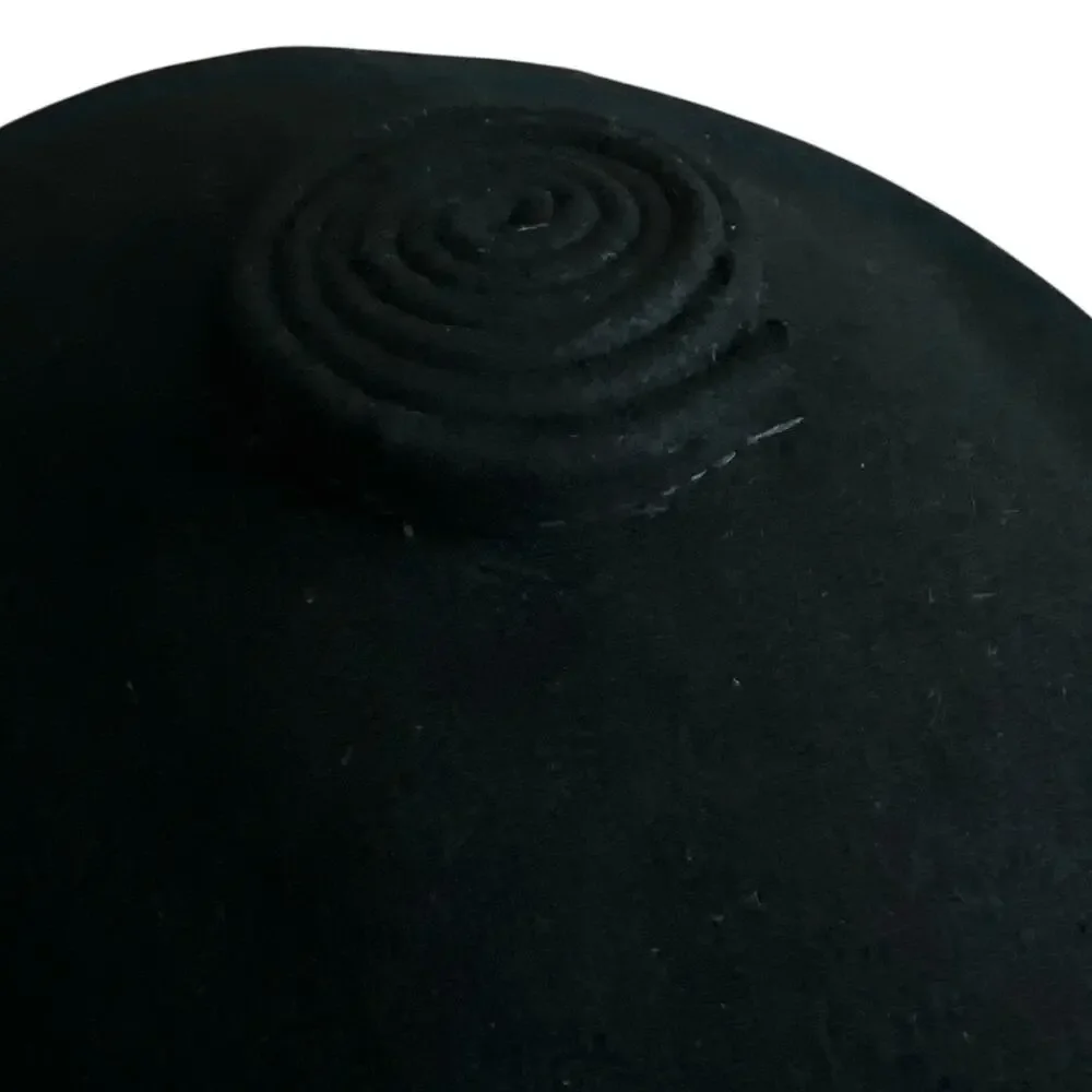 Vintage 1960s Black Fur Felt Pillbox Helmet Hat Mod Style - Picture 6 of 9